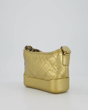 Chanel Metallic Gold Small Gabrielle Bag in Aged Calfskin Leather with Mixed Hardware