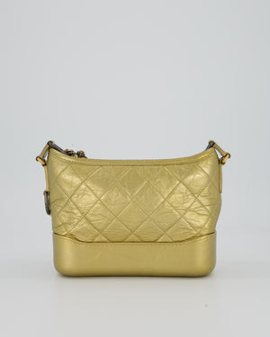 Chanel Metallic Gold Small Gabrielle Bag in Aged Calfskin Leather with Mixed Hardware
