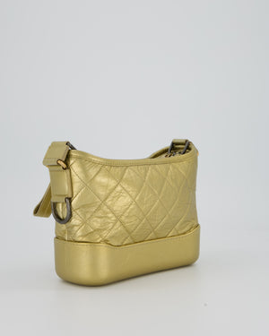 Chanel Metallic Gold Small Gabrielle Bag in Aged Calfskin Leather with Mixed Hardware