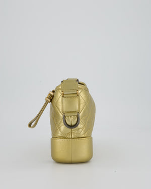 Chanel Metallic Gold Small Gabrielle Bag in Aged Calfskin Leather with Mixed Hardware