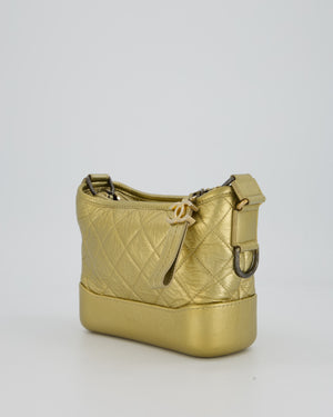 Chanel Metallic Gold Small Gabrielle Bag in Aged Calfskin Leather with Mixed Hardware
