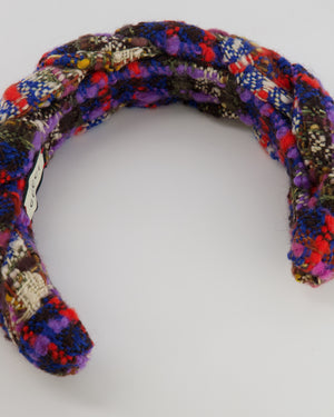 Gucci Multi-Colour Tweed Headband with Gold GG Detail