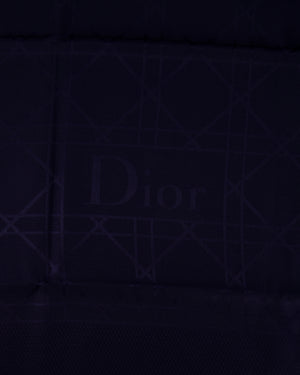 Christian Dior Navy Blue Cannage Print Square Silk and Wool Scarf Size 140 x 140cm RRP £910