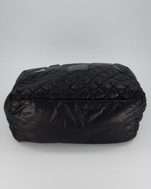 Chanel Black Coco Cocoon Reversible Tote Bag In Nylon with Silver Hardware