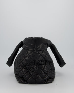 Chanel Black Coco Cocoon Reversible Tote Bag In Nylon with Silver Hardware