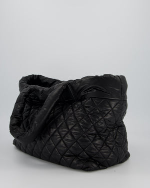 Chanel Black Coco Cocoon Reversible Tote Bag In Nylon with Silver Hardware