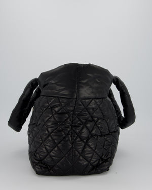 Chanel Black Coco Cocoon Reversible Tote Bag In Nylon with Silver Hardware