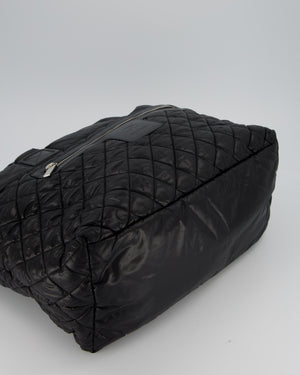 Chanel Black Coco Cocoon Reversible Tote Bag In Nylon with Silver Hardware