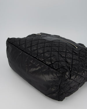 Chanel Black Coco Cocoon Reversible Tote Bag In Nylon with Silver Hardware