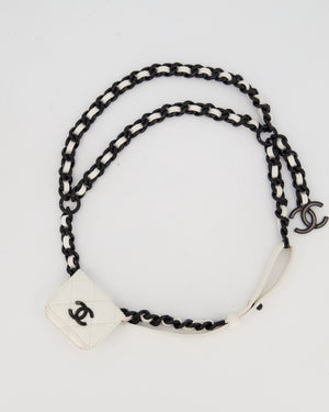 Chanel AirPods Case Chain Belt in White Caviar Leather with So Black Hardware