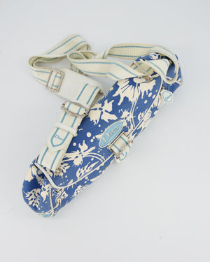 Christian Dior Vintage Surf Chick Shoulder Bag In Blue Canvas with Floral Details
