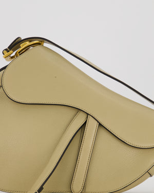 Christian Dior Medium Saddle Bag in Sage Grained Goatskin Leather with Gold Hardware