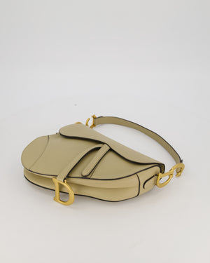 Christian Dior Medium Saddle Bag in Sage Grained Goatskin Leather with Gold Hardware