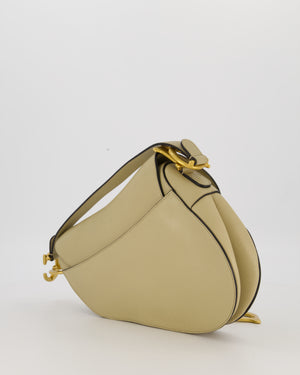Christian Dior Medium Saddle Bag in Sage Grained Goatskin Leather with Gold Hardware