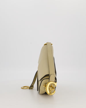 Christian Dior Medium Saddle Bag in Sage Grained Goatskin Leather with Gold Hardware