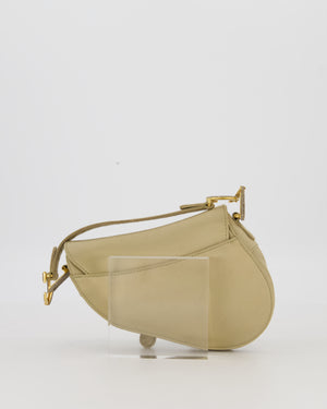 Christian Dior Light Gold Mini Saddle Bag in Satin with Diamante Crystal Hardware