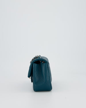 Chanel Cobalt Blue Classic  Mini Rectangular Single Flap Bag In Lambskin Leather With Silver Hardware