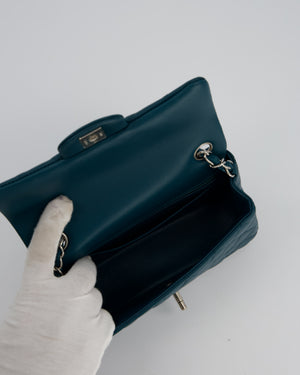 Chanel Cobalt Blue Classic  Mini Rectangular Single Flap Bag In Lambskin Leather With Silver Hardware