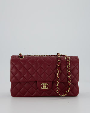 *HOT* Chanel Medium Classic Double Flap Bag in Burgundy Caviar Leather with Gold Hardware