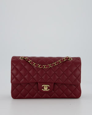 *HOT* Chanel Medium Classic Double Flap Bag in Burgundy Caviar Leather with Gold Hardware