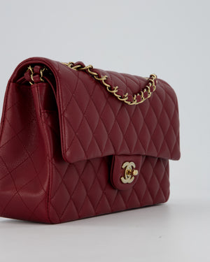 *HOT* Chanel Medium Classic Double Flap Bag in Burgundy Caviar Leather with Gold Hardware