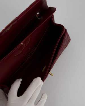 *HOT* Chanel Medium Classic Double Flap Bag in Burgundy Caviar Leather with Gold Hardware