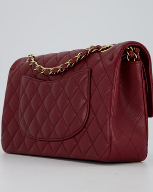 *HOT* Chanel Medium Classic Double Flap Bag in Burgundy Caviar Leather with Gold Hardware