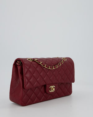 *HOT* Chanel Medium Classic Double Flap Bag in Burgundy Caviar Leather with Gold Hardware