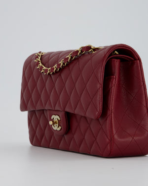 *HOT* Chanel Medium Classic Double Flap Bag in Burgundy Caviar Leather with Gold Hardware
