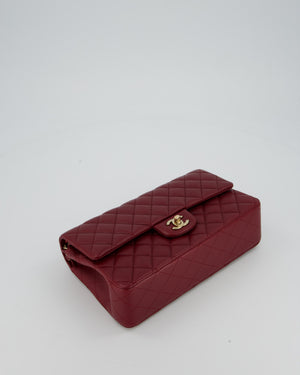 *HOT* Chanel Medium Classic Double Flap Bag in Burgundy Caviar Leather with Gold Hardware