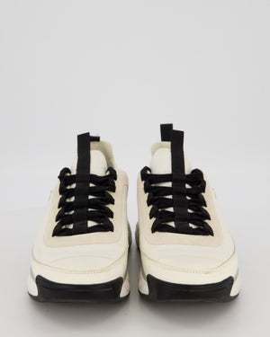 Chanel White and Black Sneakers In Velvet and Nylon Size EU 41.5