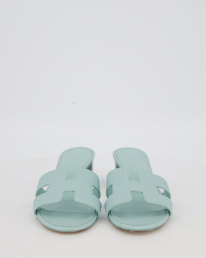 Hermès Oasis Sandals in Blue Brume Epsom Leather Size EU 41.5
