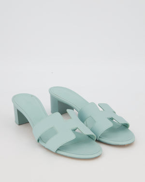 Hermès Oasis Sandals in Blue Brume Epsom Leather Size EU 41.5