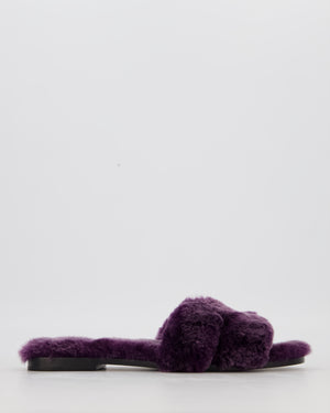 Hermès Violet Fonce Oran Sandals in Shearling Size EU 42