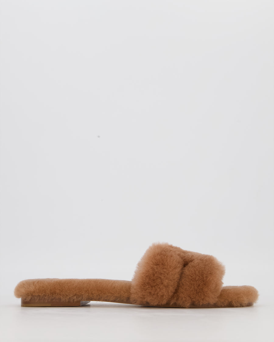 Hermès Gold Oran Sandals in Shearling Size EU 42 RRP £930