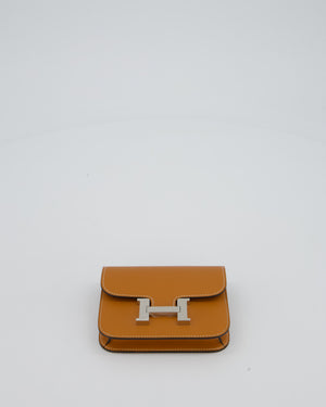 Hermès Constance Slim Wallet in Toffee Epsom Leather With Palladium Hardware RRP £2,740