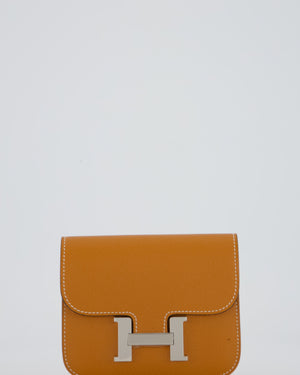 Hermès Constance Slim Wallet in Toffee Epsom Leather With Palladium Hardware RRP £2,740