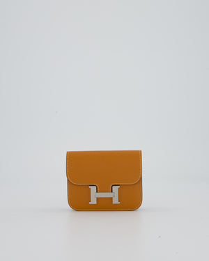 Hermès Constance Slim Wallet in Toffee Epsom Leather With Palladium Hardware RRP £2,740