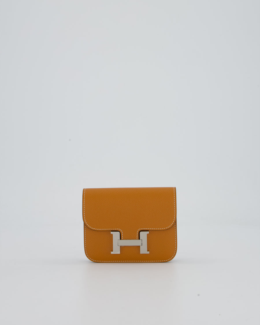 Hermès Constance Slim Wallet in Toffee Epsom Leather With Palladium Hardware RRP £2,740