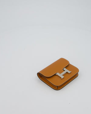Hermès Constance Slim Wallet in Toffee Epsom Leather With Palladium Hardware RRP £2,740