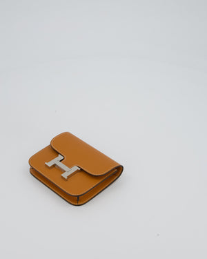 Hermès Constance Slim Wallet in Toffee Epsom Leather With Palladium Hardware RRP £2,740
