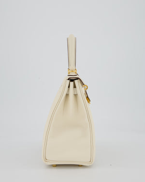 Hermès Kelly 25 Retourne Bag in Nata Swift Leather with Gold Hardware