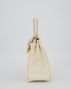 Hermès Kelly 25 Retourne Bag in Nata Swift Leather with Gold Hardware
