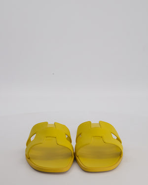 Hermès Jaune Bouton D'Or Oran Sandals in Epsom Leather Size EU 42
