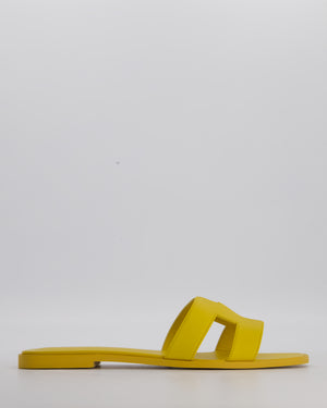 Hermès Jaune Bouton D'Or Oran Sandals in Epsom Leather Size EU 42