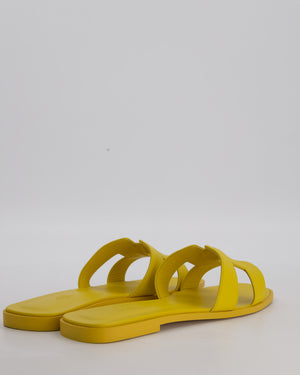 Hermès Jaune Bouton D'Or Oran Sandals in Epsom Leather Size EU 42