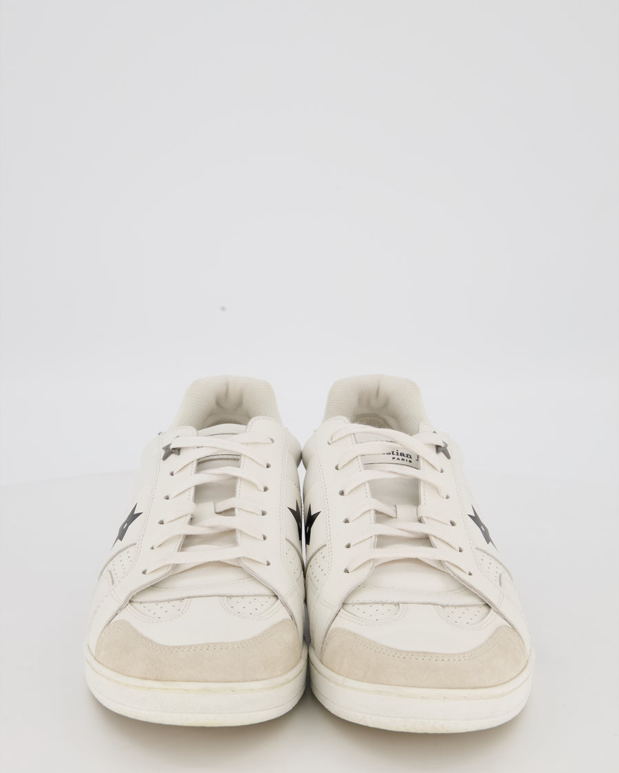 Christian Dior White Star Sneakers in Calfskin Leather and Suede Size EU 41.5