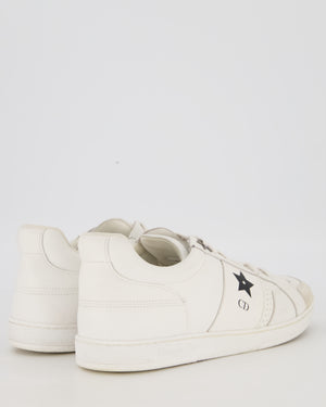 Christian Dior White Star Sneakers in Calfskin Leather and Suede Size EU 41.5