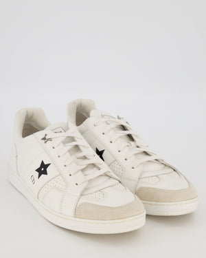 Christian Dior White Star Sneakers in Calfskin Leather and Suede Size EU 41.5