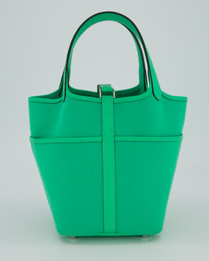 Hermès Picotin 18 Cargo Bag In Vert Comics in Swift Leather and Toile Goeland With Palladium Hardware